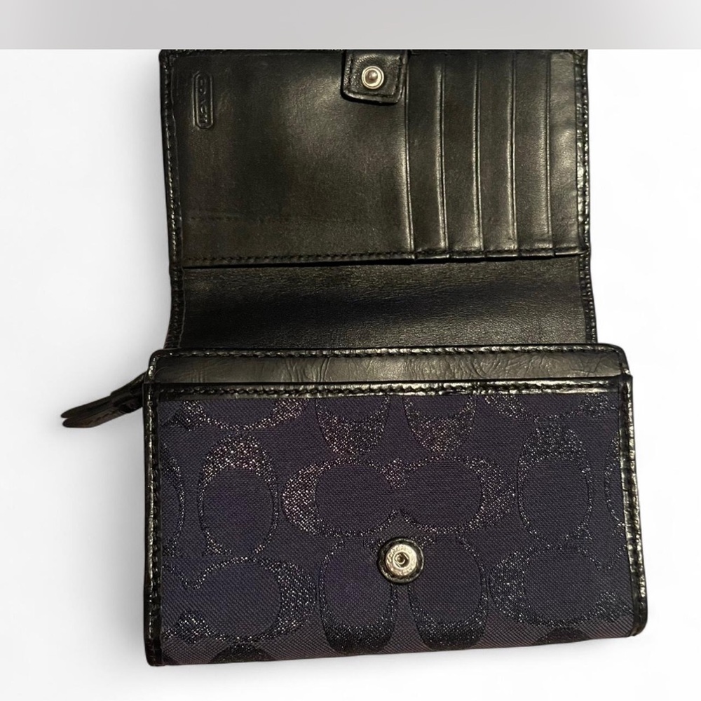 Coach Black and Purple Signature Wallet - Picture 4 of 6